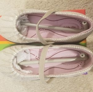 girls size 7.5 ballet flats-champagne